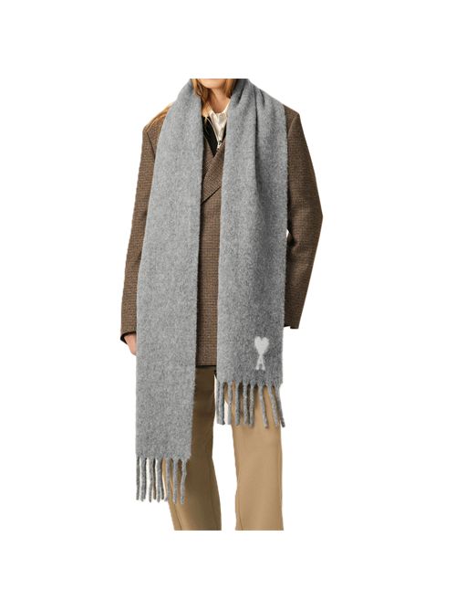 Sciarpa oversize in alpaca e pura lana. Ami Paris | USF673.AW0004.095GRIS CENDRE